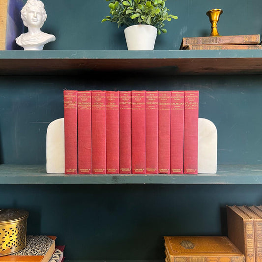 Books by the Foot | Vintage Decorative Designer Bundle | Christianity | Collection of Expositor's Bible Books | Prop & Staging | Home Decor