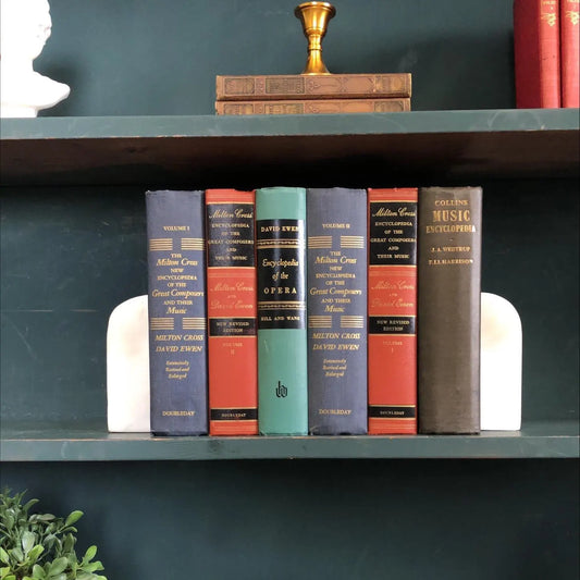 Vintage Decorative Book Bundle: Ornate Music Books, Display Hardcovers - Set of 6