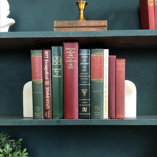Ornate Decorative Books by the Foot: Christianity Collection, Display - 9 Hardcover Books