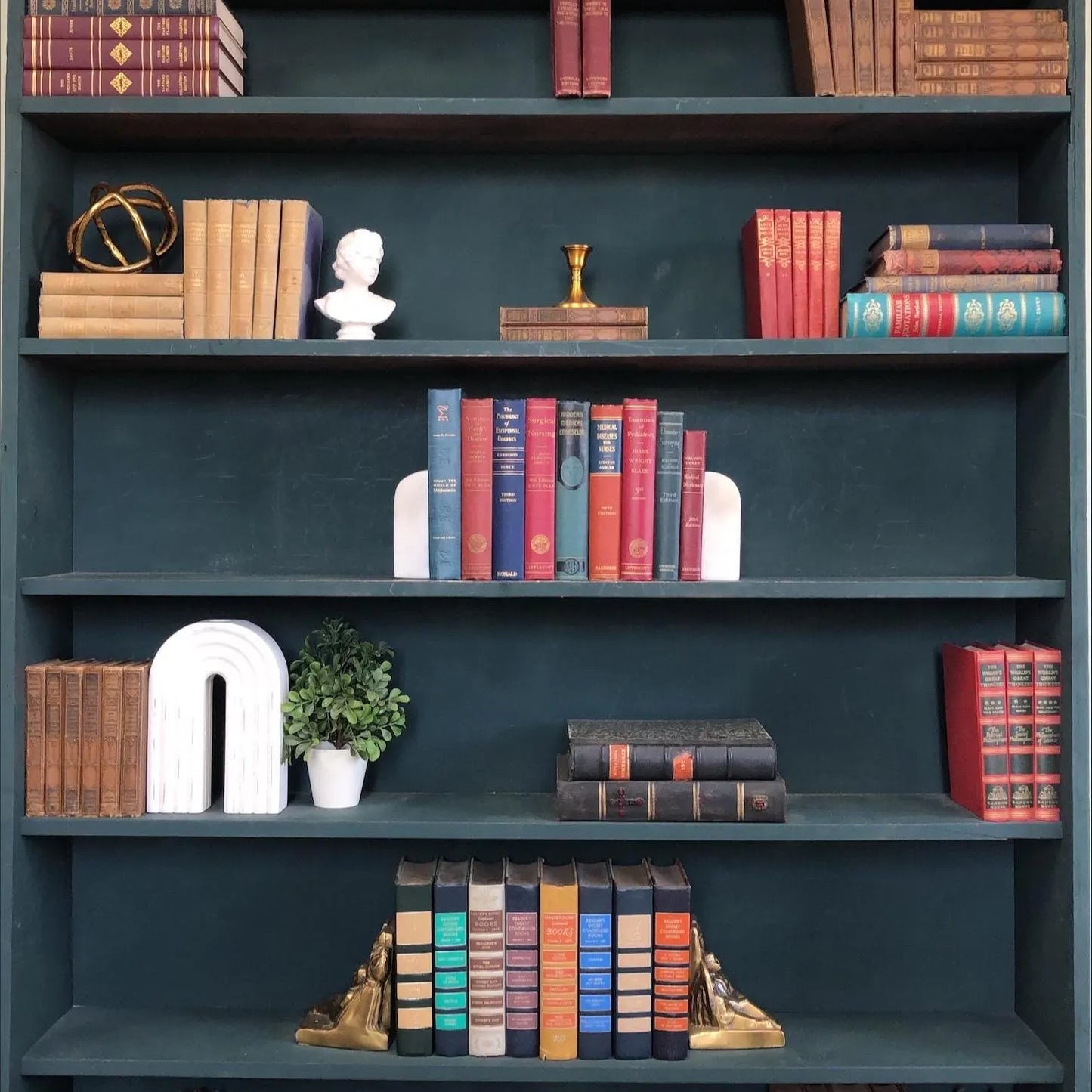 Decorative Non-Fiction Books by the Foot: Display Prop - 9 Hardcover Books