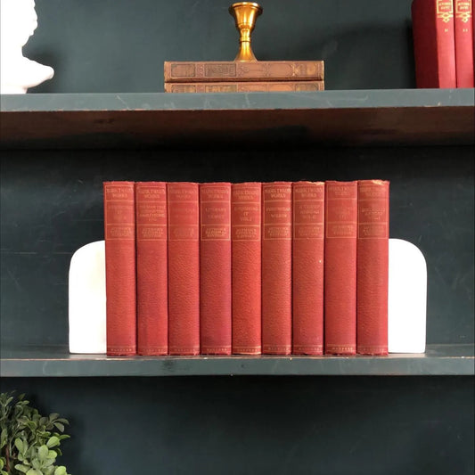 Classic Hardcover Book Bundle: Mark Twain's Works, Decorative Display Books by the Foot