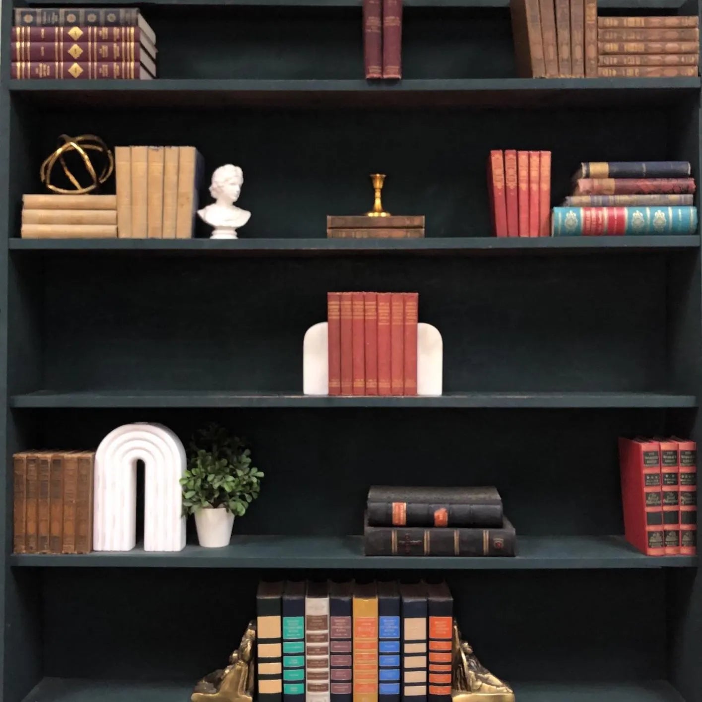 Vintage Hardcover Books by the Foot: Historical Decorative Display - Set of 7