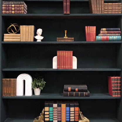 Vintage Hardcover Books by the Foot: Historical Decorative Display - Set of 7