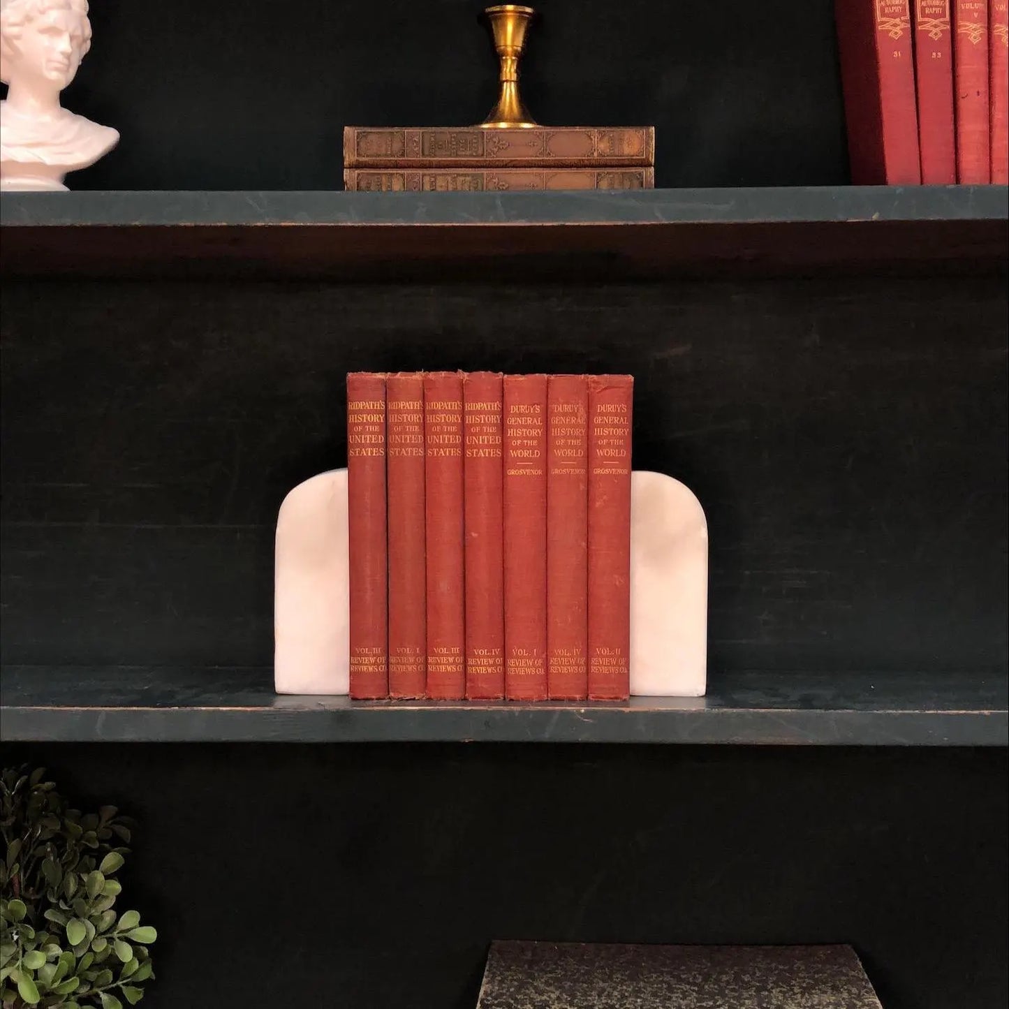 Vintage Hardcover Books by the Foot: Historical Decorative Display - Set of 7