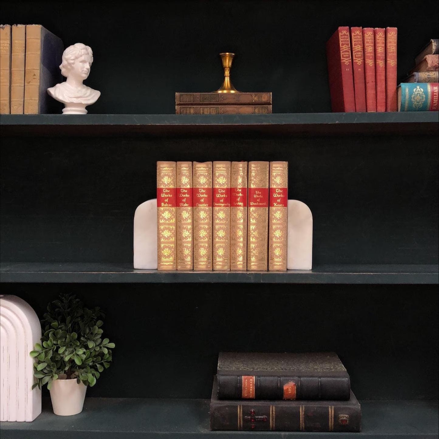 Classic Books by the Foot: The Works of, Gold Gilt, Decorative Hardcover Set, Display Hardcovers