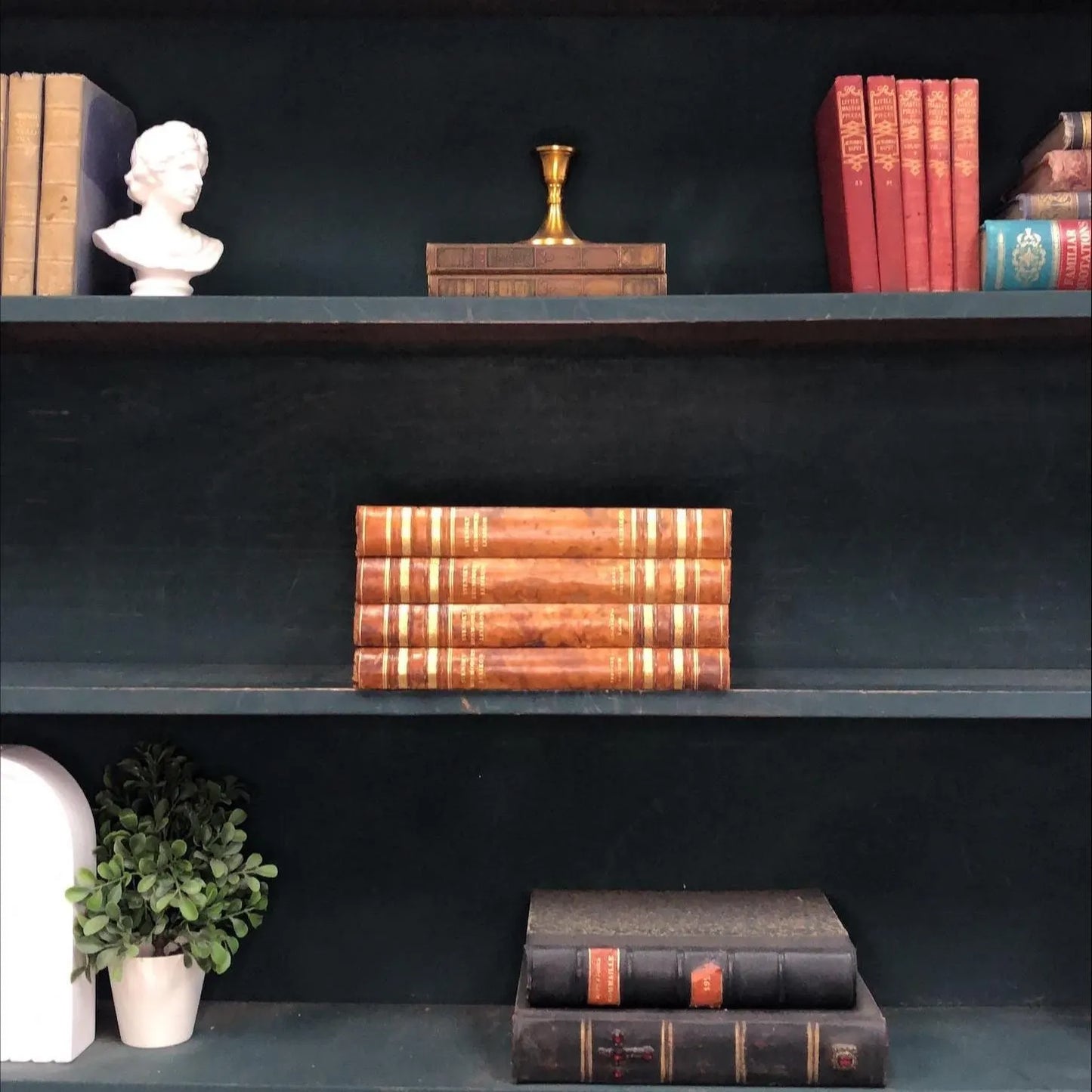 Foreign Language Books by the Foot: Ornate Swedish, Decorative Hardcover Set, Display Hardcovers