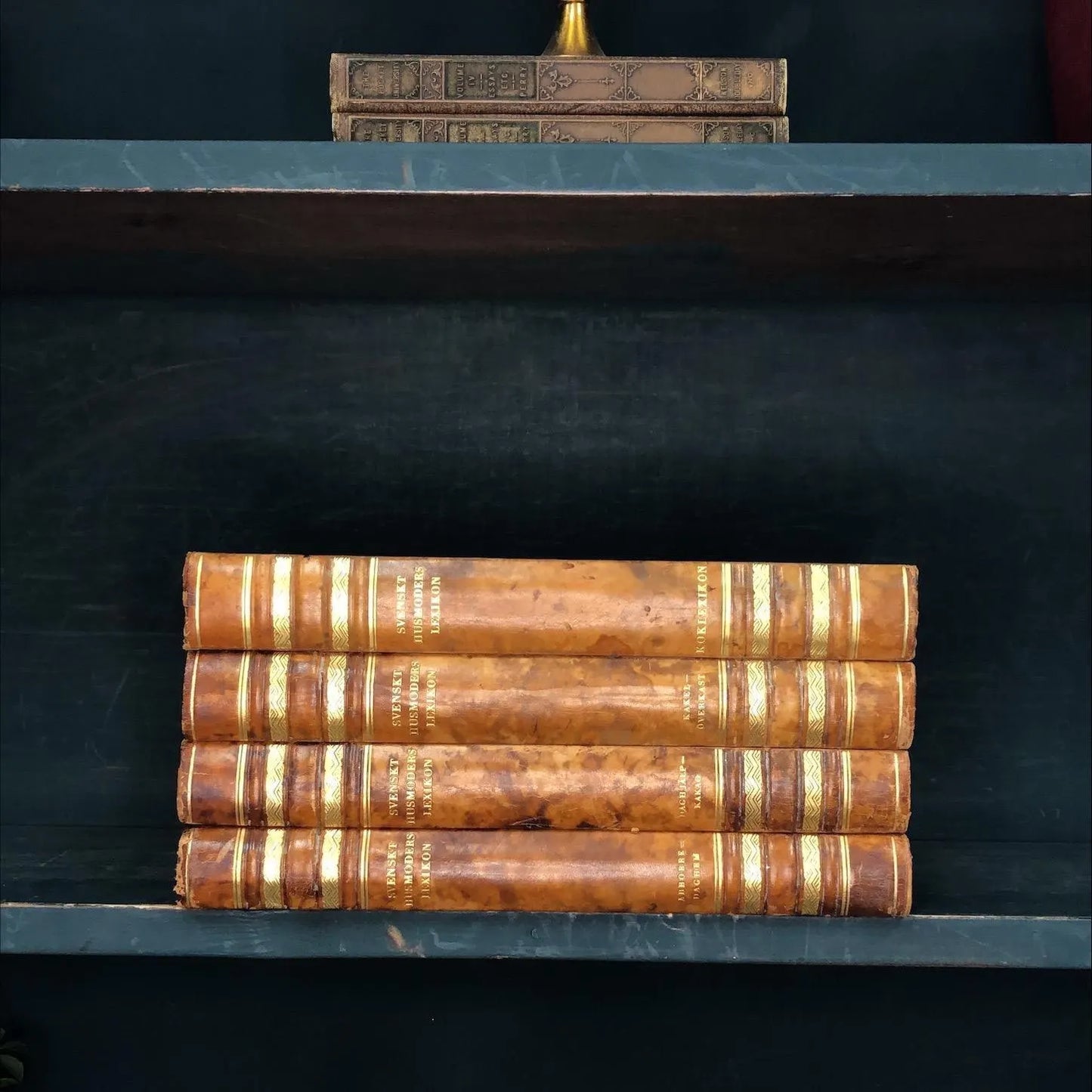 Foreign Language Books by the Foot: Ornate Swedish, Decorative Hardcover Set, Display Hardcovers