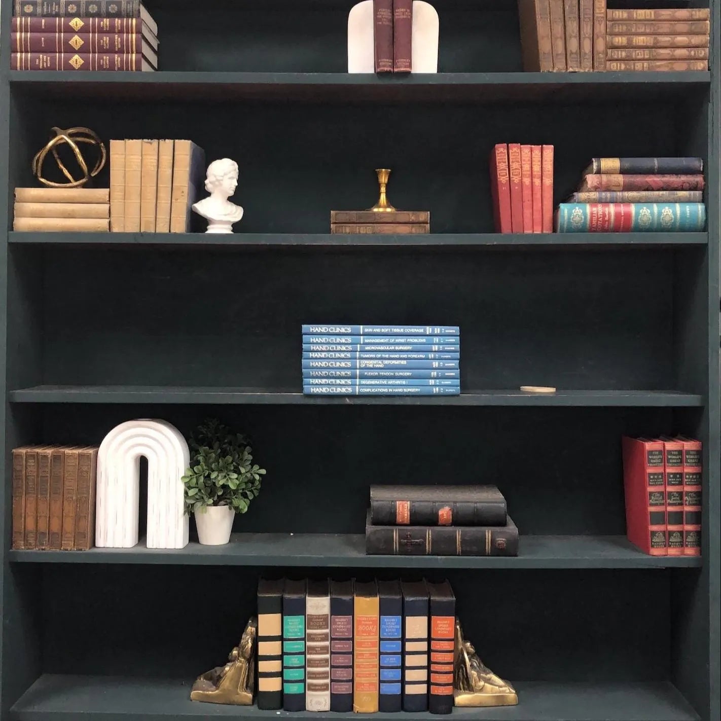 Medical Books by the Foot: Hand Clinics, Decorative Hardcover Set, Display Hardcovers