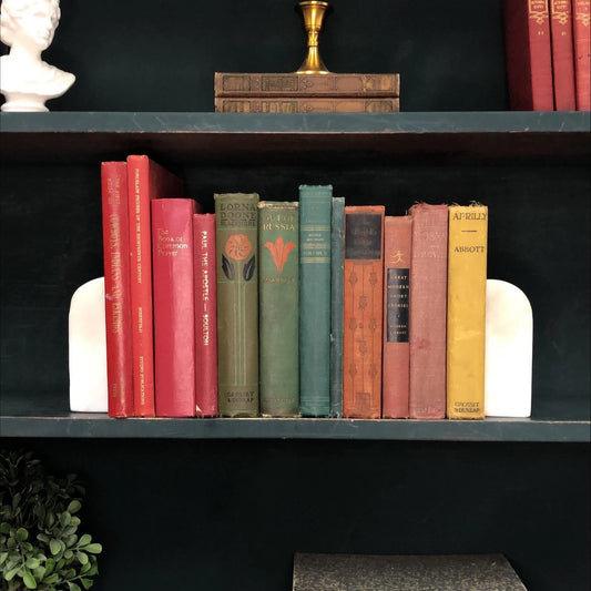 Antique Autumn Stack: Vintage Poetry Decorative Hardcover Books by the Foot