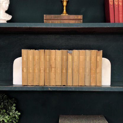 Classic Books by the Foot: Old World Library Shelf, Sun-faded indigo Encyclopedias, Hardcover Set, Display Hardcovers