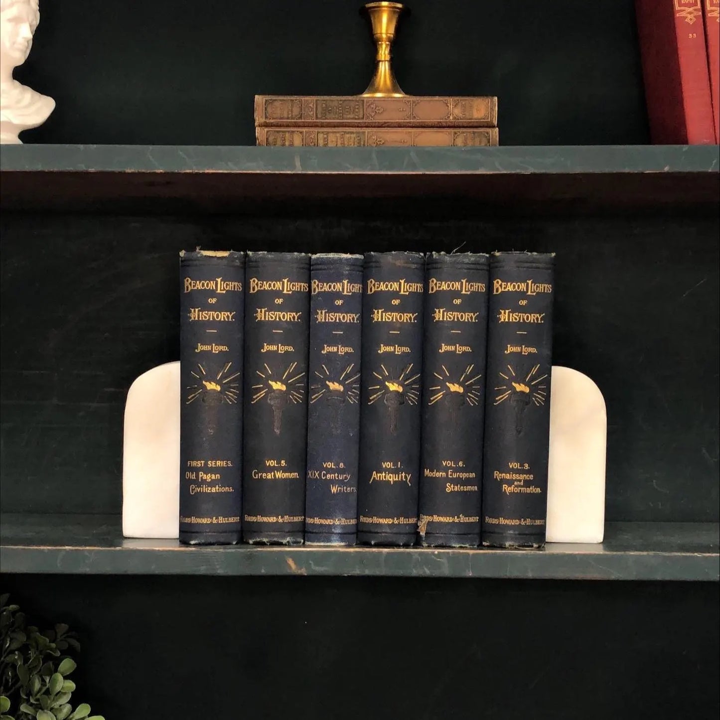 History Books by the Foot: Beacon Lights of History, Decorative Hardcover Set, Display Hardcovers