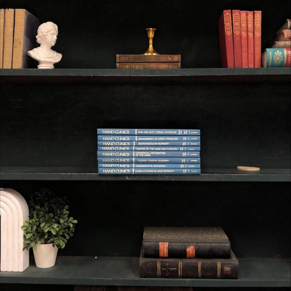 Medical Books by the Foot: Hand Clinics, Decorative Hardcover Set, Display Hardcovers