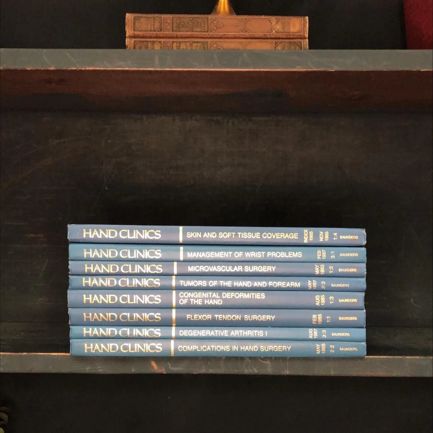Medical Books by the Foot: Hand Clinics, Decorative Hardcover Set, Display Hardcovers