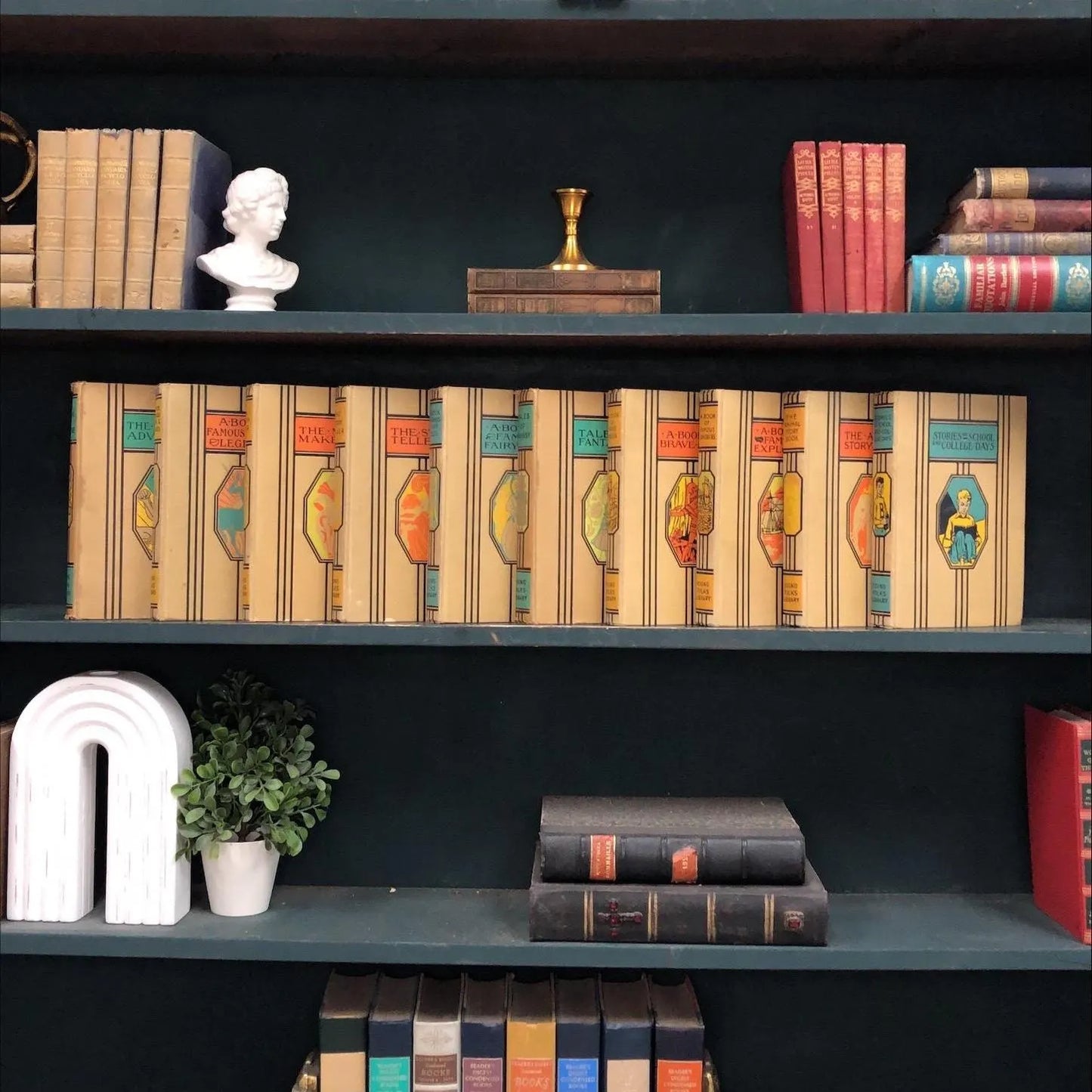 Juvenile Books by the Foot: Young Folk Library, Decorative Hardcover Set, Display Hardcovers