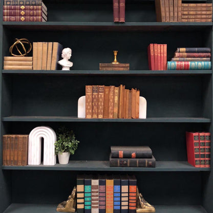 Classic Books by the Foot: Antique 1900's Brown Leather Books, Hardcover Set, Display Hardcovers