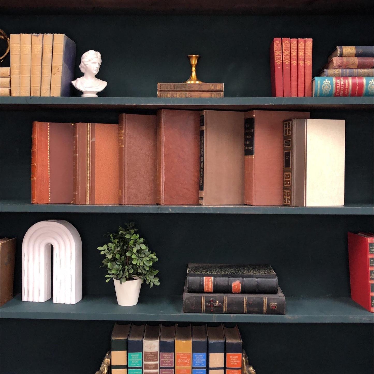 Classic Books by the Foot: Vintage Christian Theology Brown Book Decor, Display Hardcovers