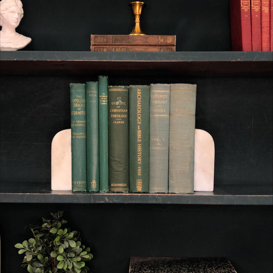 Classic Books by the Foot: Vintage Green Book Christian Scholar Library Decor, Display Hardcovers
