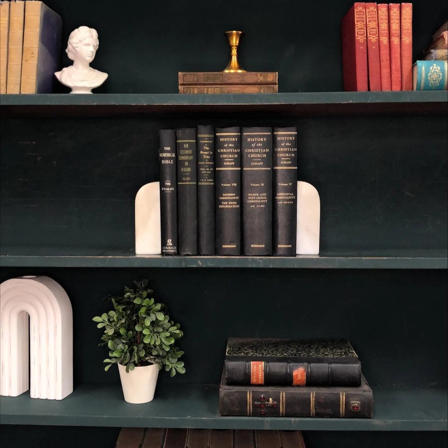 Classic Books by the Foot: Vintage Black Book Christian Scholar Library Decor, Display Hardcovers