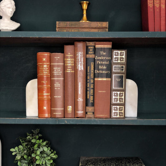 Classic Books by the Foot: Vintage Christian Theology Brown Book Decor, Display Hardcovers