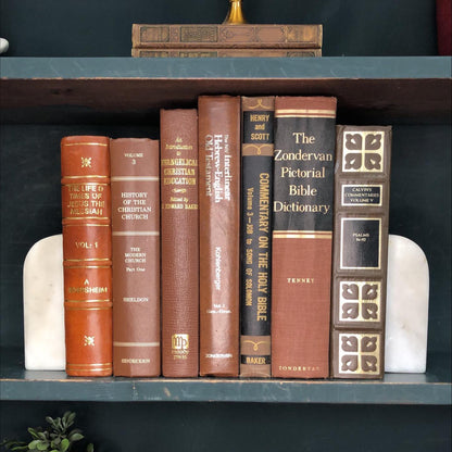 Classic Books by the Foot: Vintage Christian Theology Brown Book Decor, Display Hardcovers