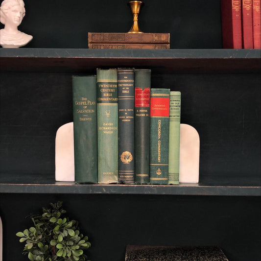 Classic Books by the Foot: Vintage Green Christian Theology Library Decor, Display Hardcovers