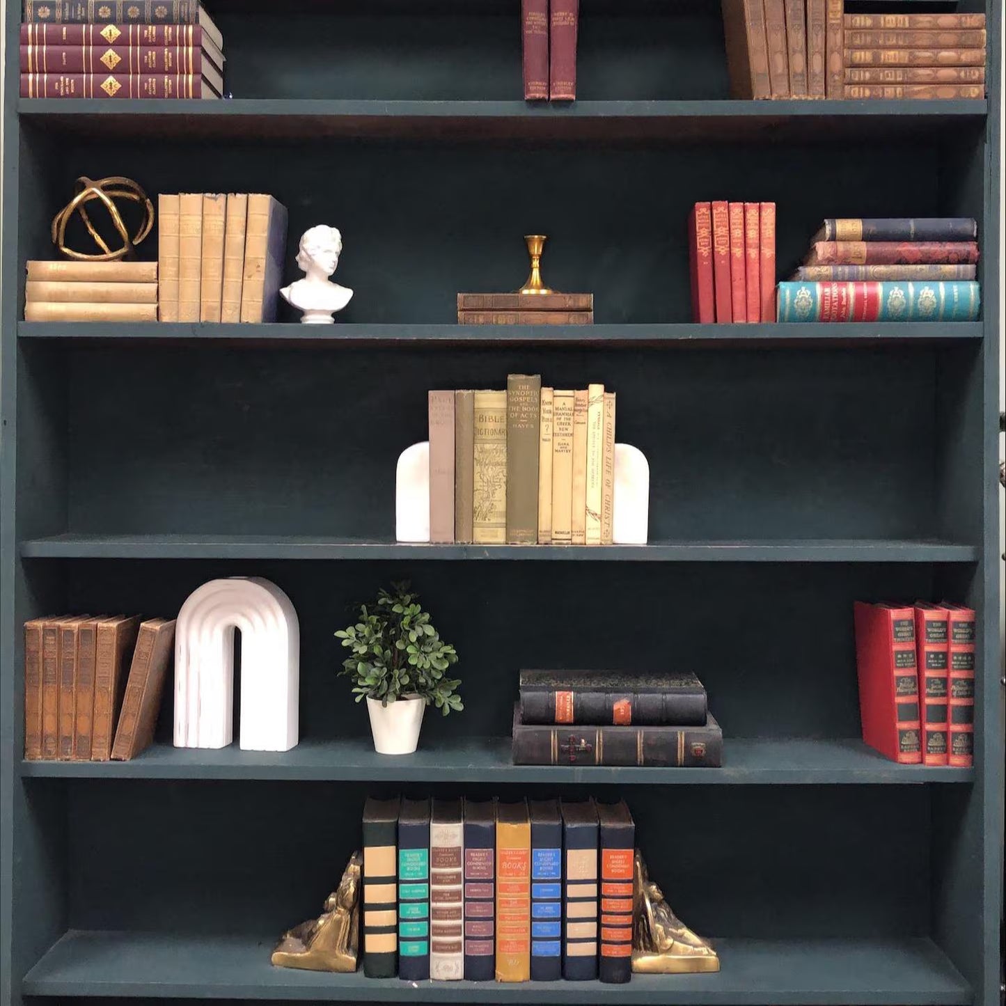 Classic Books by the Foot: Neutral Antique Christian Theology Library Study Books, Display Hardcovers