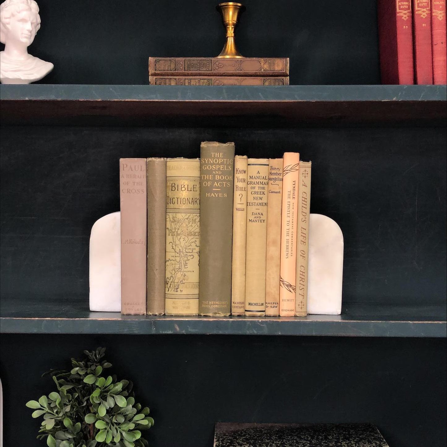Classic Books by the Foot: Neutral Antique Christian Theology Library Study Books, Display Hardcovers
