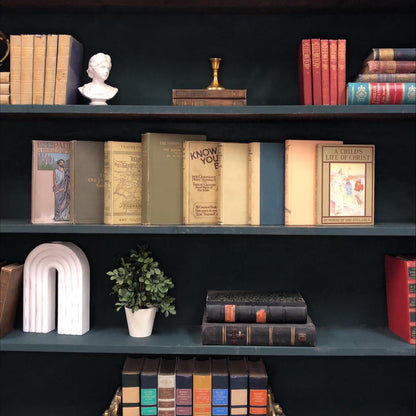 Classic Books by the Foot: Neutral Antique Christian Theology Library Study Books, Display Hardcovers