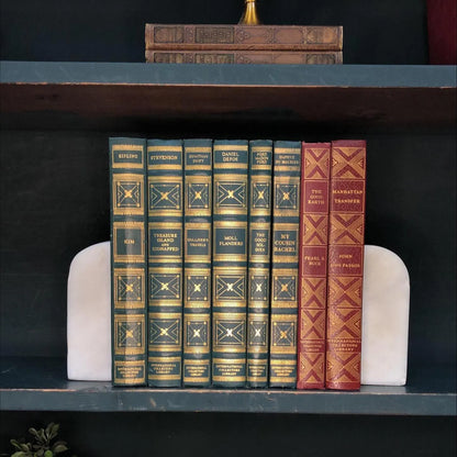 Classic Books by the Foot: Classic Literary Decor Emerald green and Burgundy books International Collector Library, Display Hardcovers