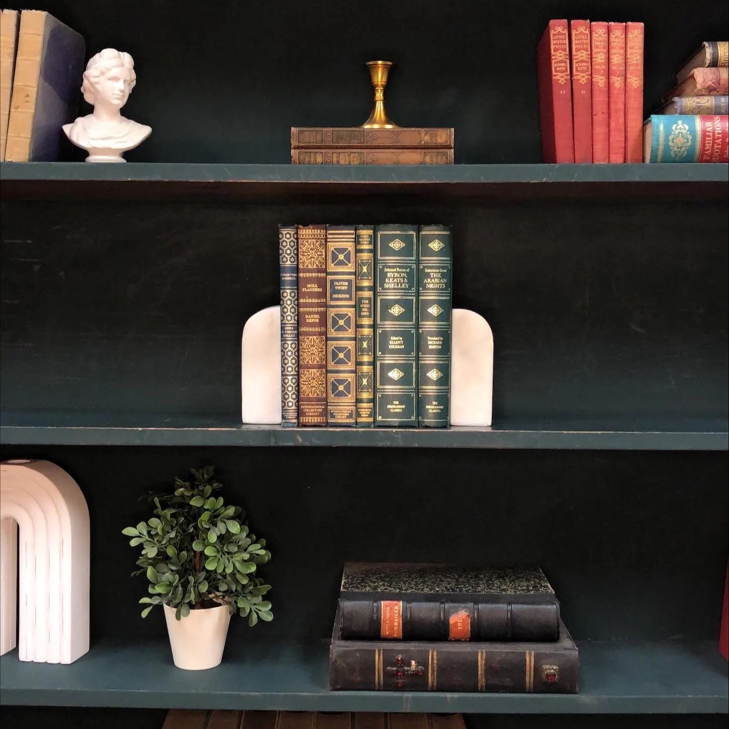 Classic Books by the Foot: Curated Estate Library Classic Book Bundle Gold Gilt Moody Decor, Display Hardcovers