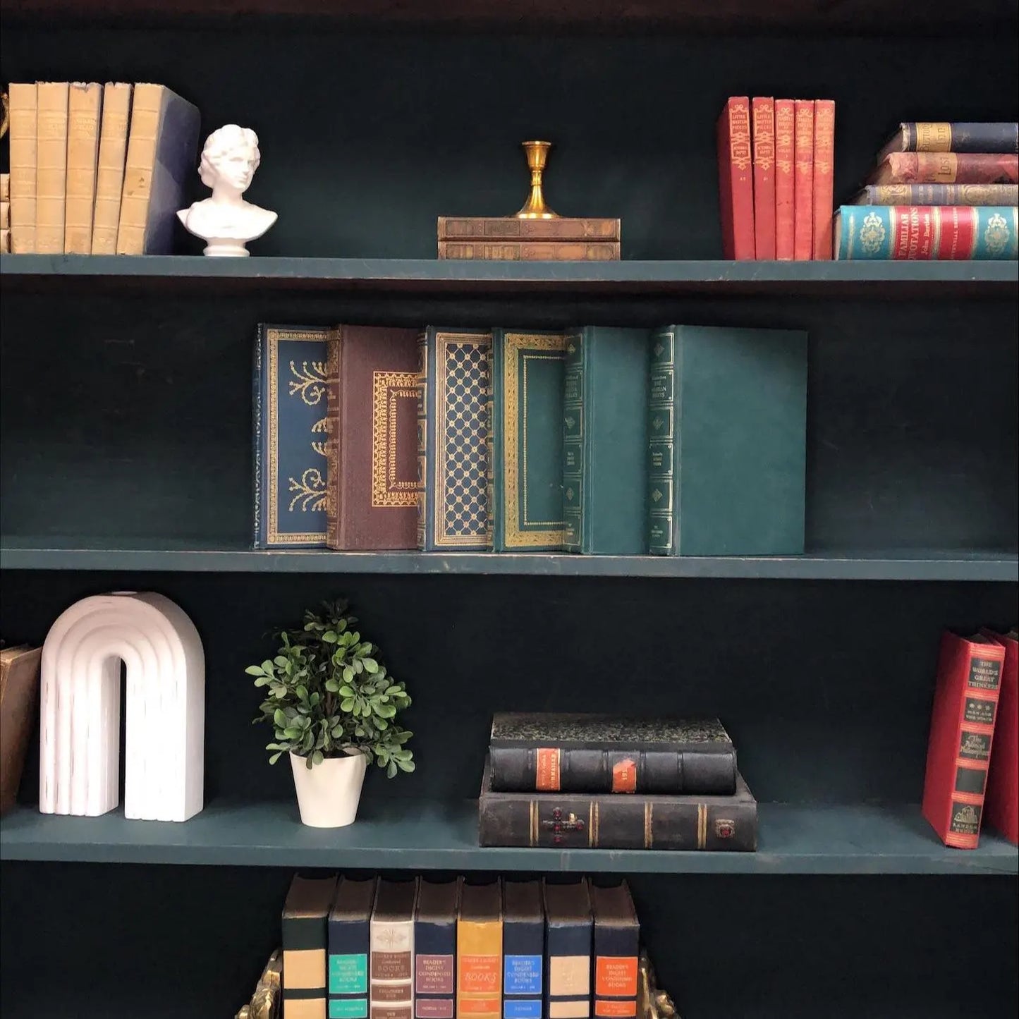Classic Books by the Foot: Curated Estate Library Classic Book Bundle Gold Gilt Moody Decor, Display Hardcovers