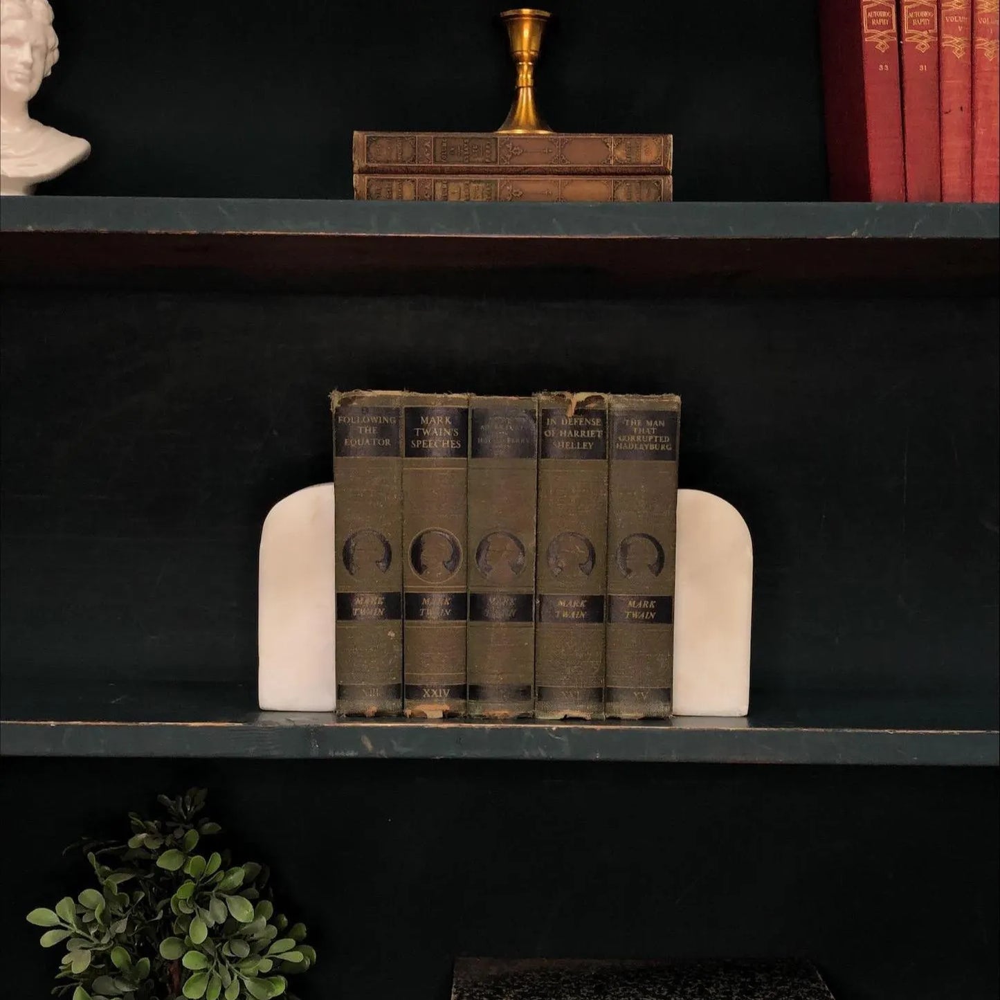 Classic Books by the Foot: Antique Mark Twain Classic American Library Decor, Hardcover Display