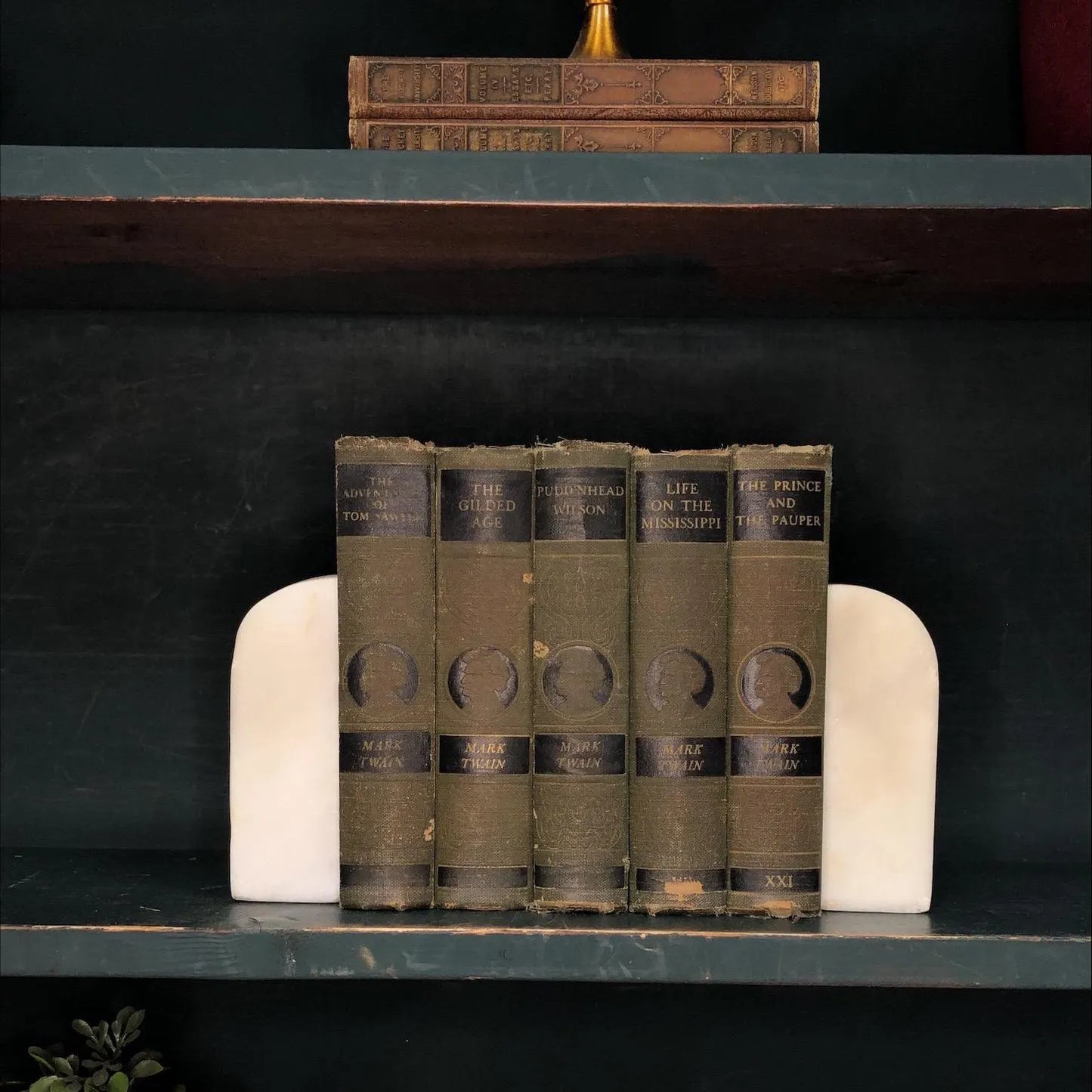 Classic Books by the Foot: Antique Mark Twain Classic American Library Decor, Hardcover Display