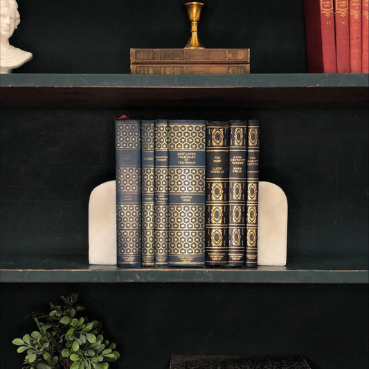 Classic Books by the Foot: Blue and Gold Vintage Classic Books Moody Old World Library Decor International Collections, Hardcover Display
