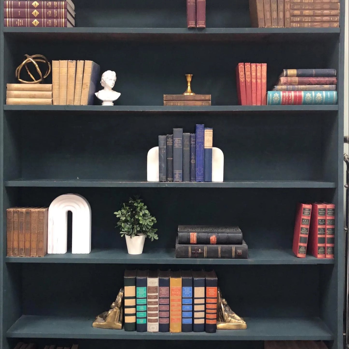 Classic Books by the Foot: Antique Christan Theology Scholar Library Decor, Display Hardcovers