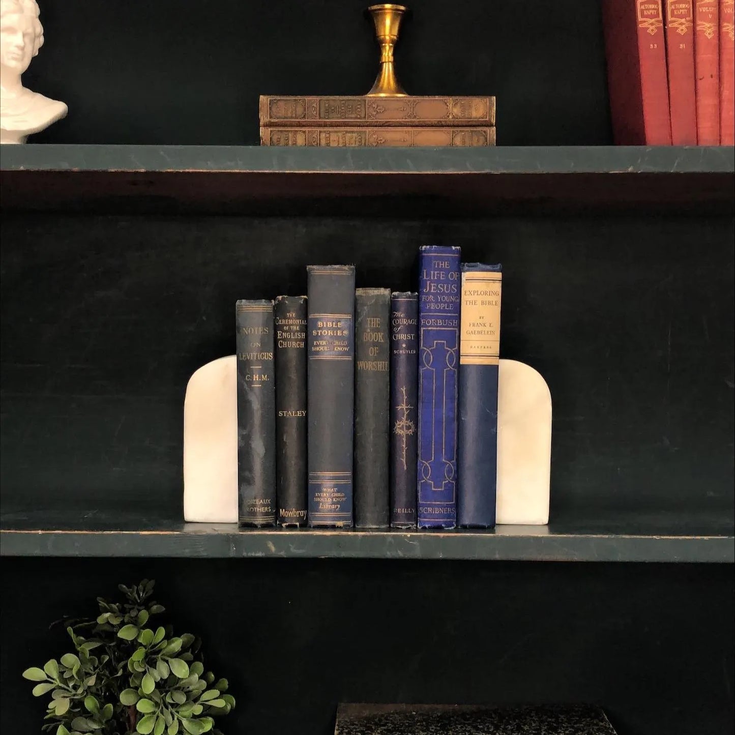 Classic Books by the Foot: Antique Christan Theology Scholar Library Decor, Display Hardcovers