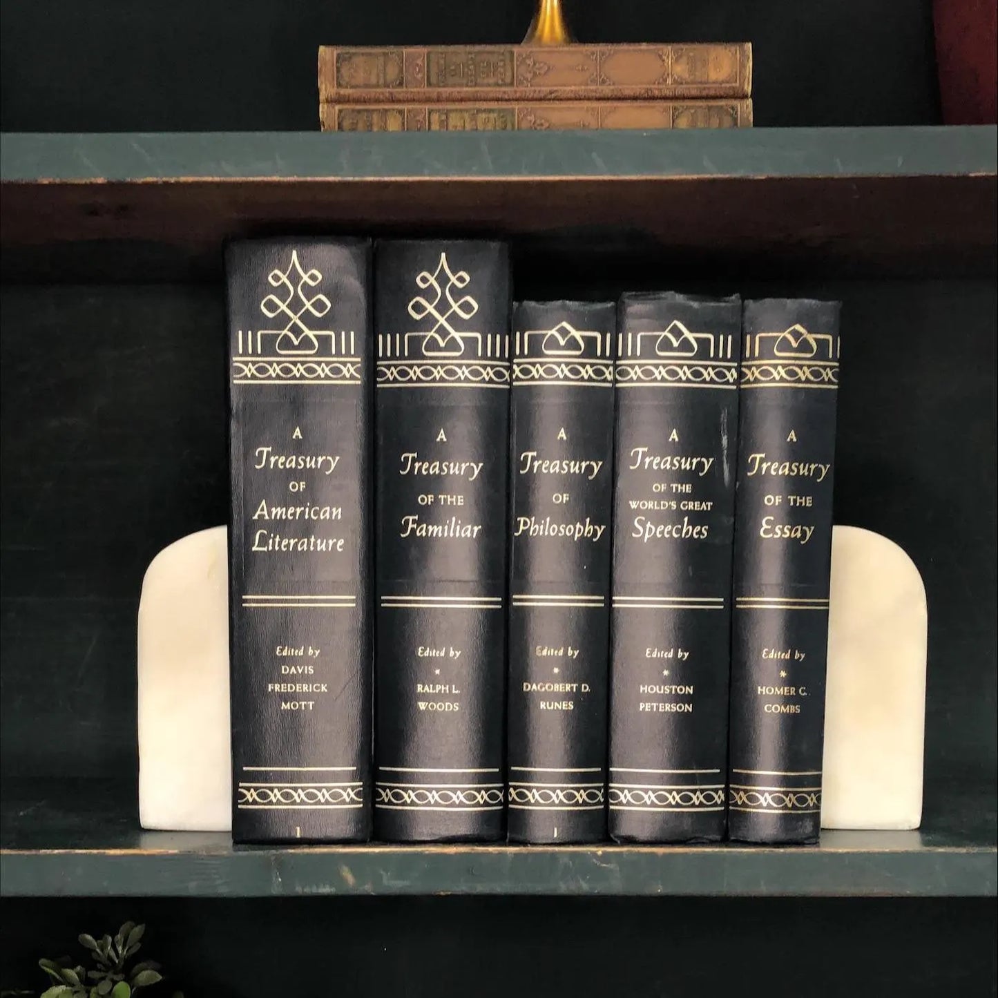 Classic Books by the Foot: Decorative Vintage Black and Gold Intellectual library set, Study Library Decor, Display Hardcovers