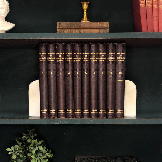 Classic Books by the Foot: Vintage Book of Popular Science Full Set Library Decor, Display Hardcovers