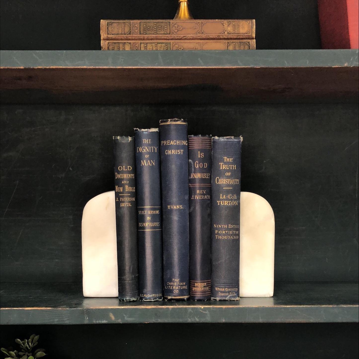 Classic Books by the Foot: Antique Christian Dark Academia Theology Library Decor, Display Hardcovers