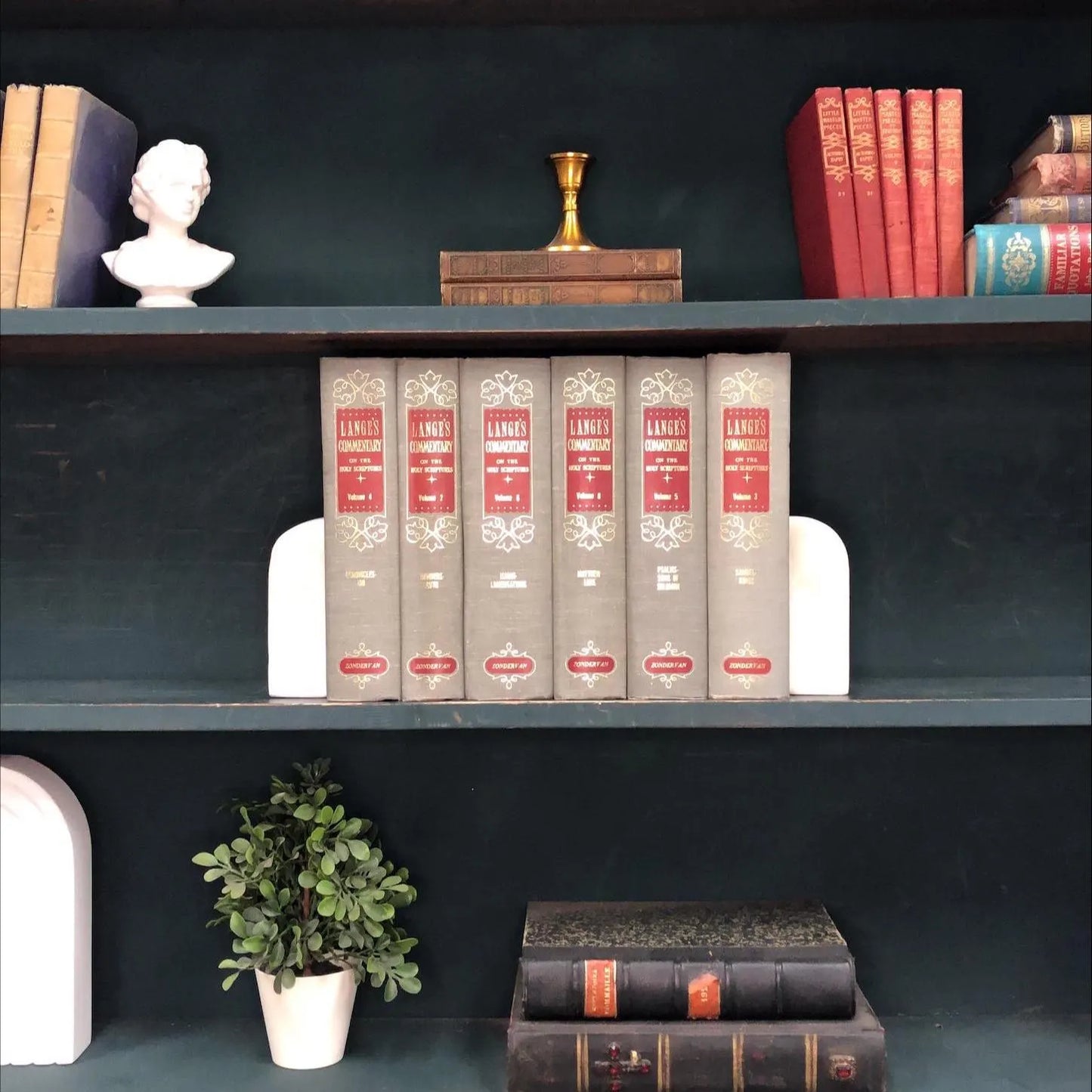 Classic Books by the Foot: Vintage Lange's Bible Commentary Set Christian Scholarly Library Decor, Display Hardcover