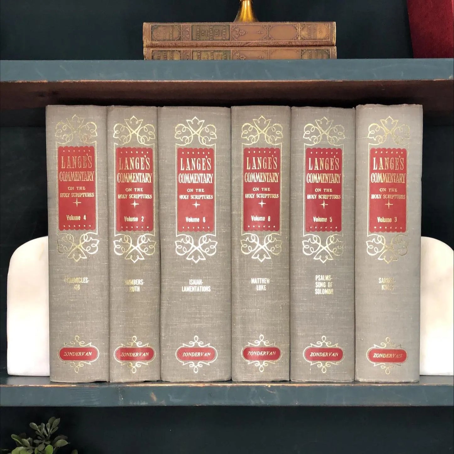 Classic Books by the Foot: Vintage Lange's Bible Commentary Set Christian Scholarly Library Decor, Display Hardcover