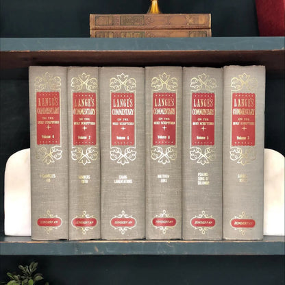 Classic Books by the Foot: Vintage Lange's Bible Commentary Set Christian Scholarly Library Decor, Display Hardcover