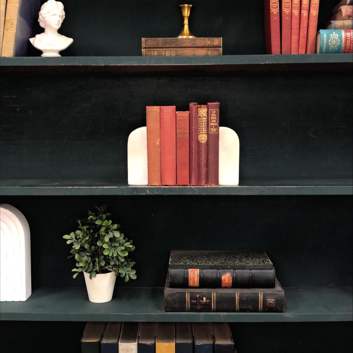 Classic Books by the Foot: Antique Pocket-Sized Classics Bundle Burgundy Crimson European Study Decor, Display Hardcovers