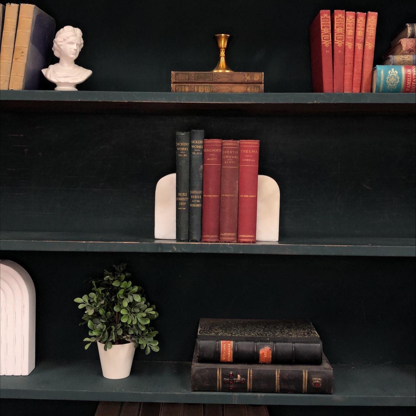 Classic Books by the Foot: Antique Victorian Gentleman's Classic Book Library Bundle, Display Hardcovers set