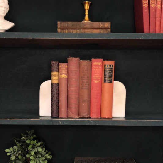 Classic Books by the Foot: Antique Red and Oxblood Classic Bundle Old Library Decor, Display Hardcovers set