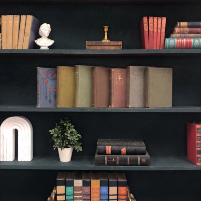Classic Books by the Foot: Romantic Dark Academia Classic Library Study Decor Antique Olive and Brown Bundle, Display Hardcovers set