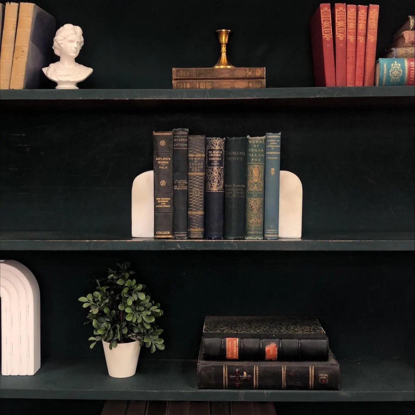Classic Books by the Foot: Antique Gothic Academia Classic Bundle Old World Library Decor, Display Hardcovers set