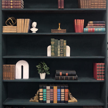 Classic Books by the Foot: Victorian Green Classic Book Bundle French and English Library Decor, Display Hardcovers set