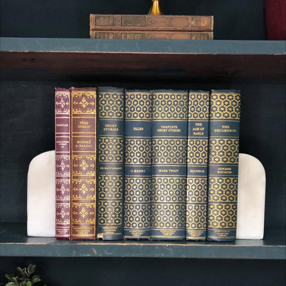 Classic Books by the Foot: Literary Classics Book Bundle Burgundy Blue and Gold Manor Library Decor International Collections Library