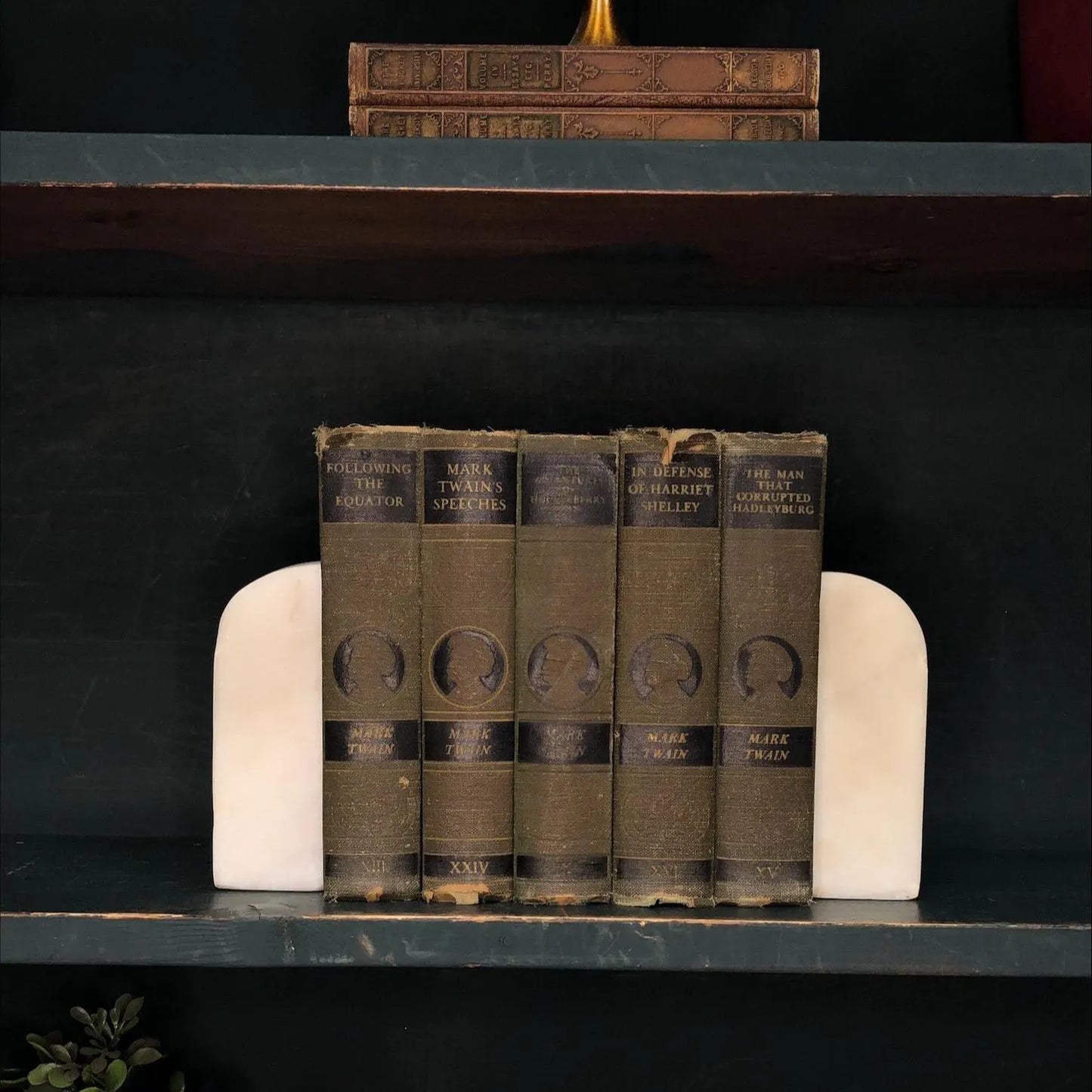 Classic Books by the Foot: Antique Mark Twain Classic American Library Decor, Hardcover Display